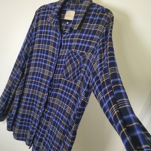 Casa‎ Cabana Blue Plaid Button-Up Shirt Women's XXL Button Down Top - Picture 6 of 11